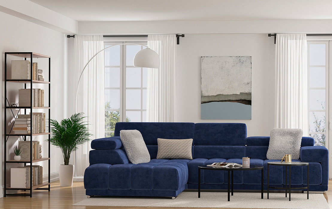 5 idées de décoration avec votre canapé bleu en velours